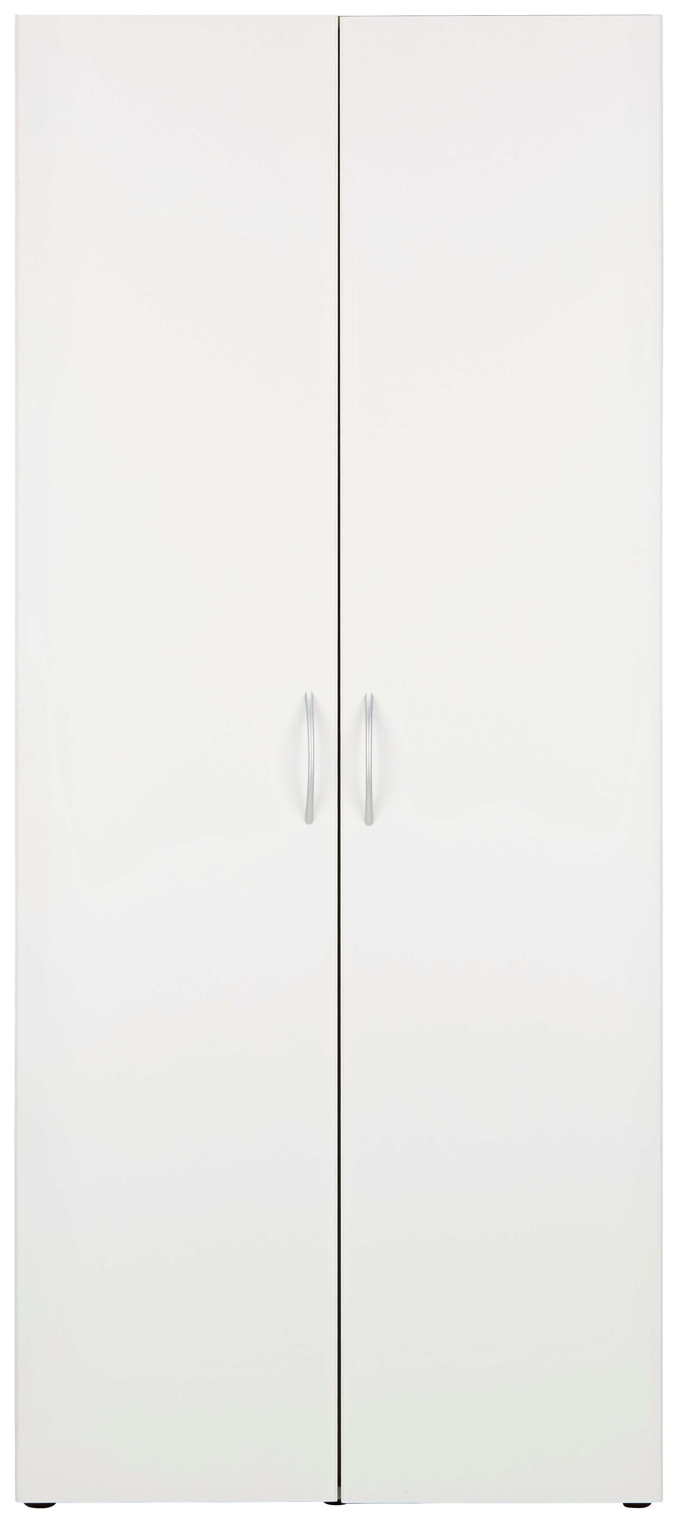 Viacúčelová Skriňa Mrk - biela/farby hliníka, Konvenčný, kompozitné drevo/plast (80/185/40cm) - Modern Living