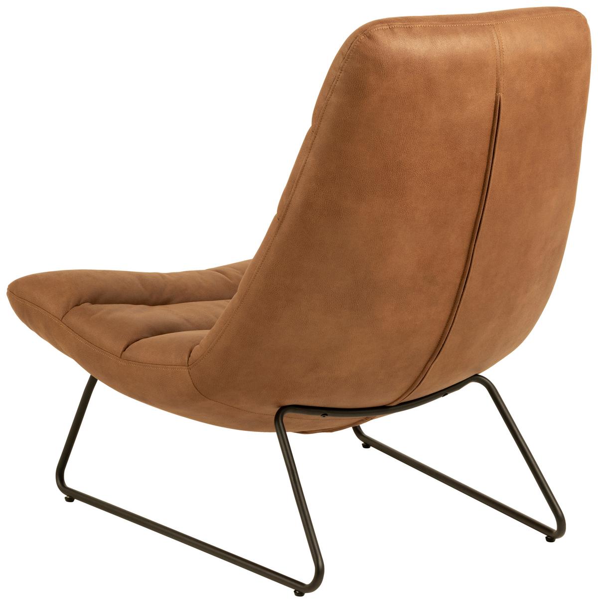 Sessel Milford - Cognac/Schwarz, Design, Textil (82,5/97/93cm) - Livetastic
