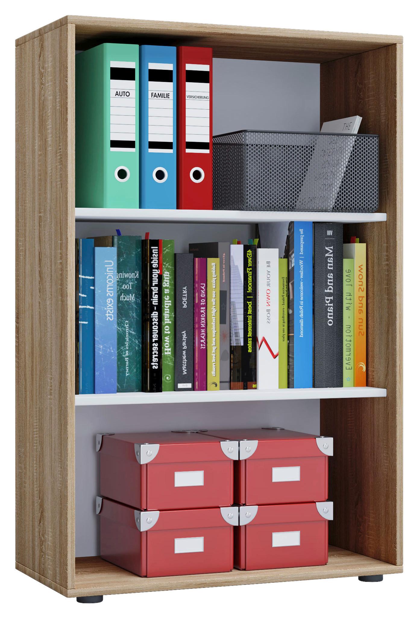 Aktenregal Lona XL Sonoma Eiche Dekor B 70 cm - Schwarz/Sonoma Eiche, Basics, Holzwerkstoff (70/105/37cm) - MID.YOU