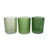 Teelichtglas Selina - Dunkelgrün/Hellgrün, KONVENTIONELL, Glas (5,4/6,4cm) - Luca Bessoni