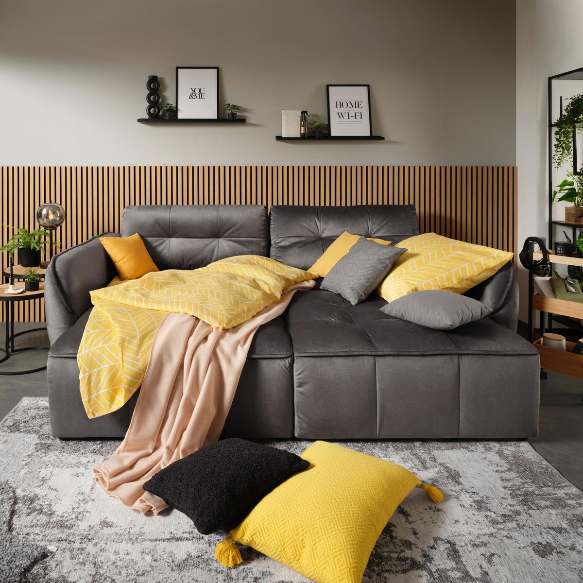 Dekorační polštář Boucle, 45/45cm, antracit - antracitová, Konvenční, textil (45/45cm) - Modern Living