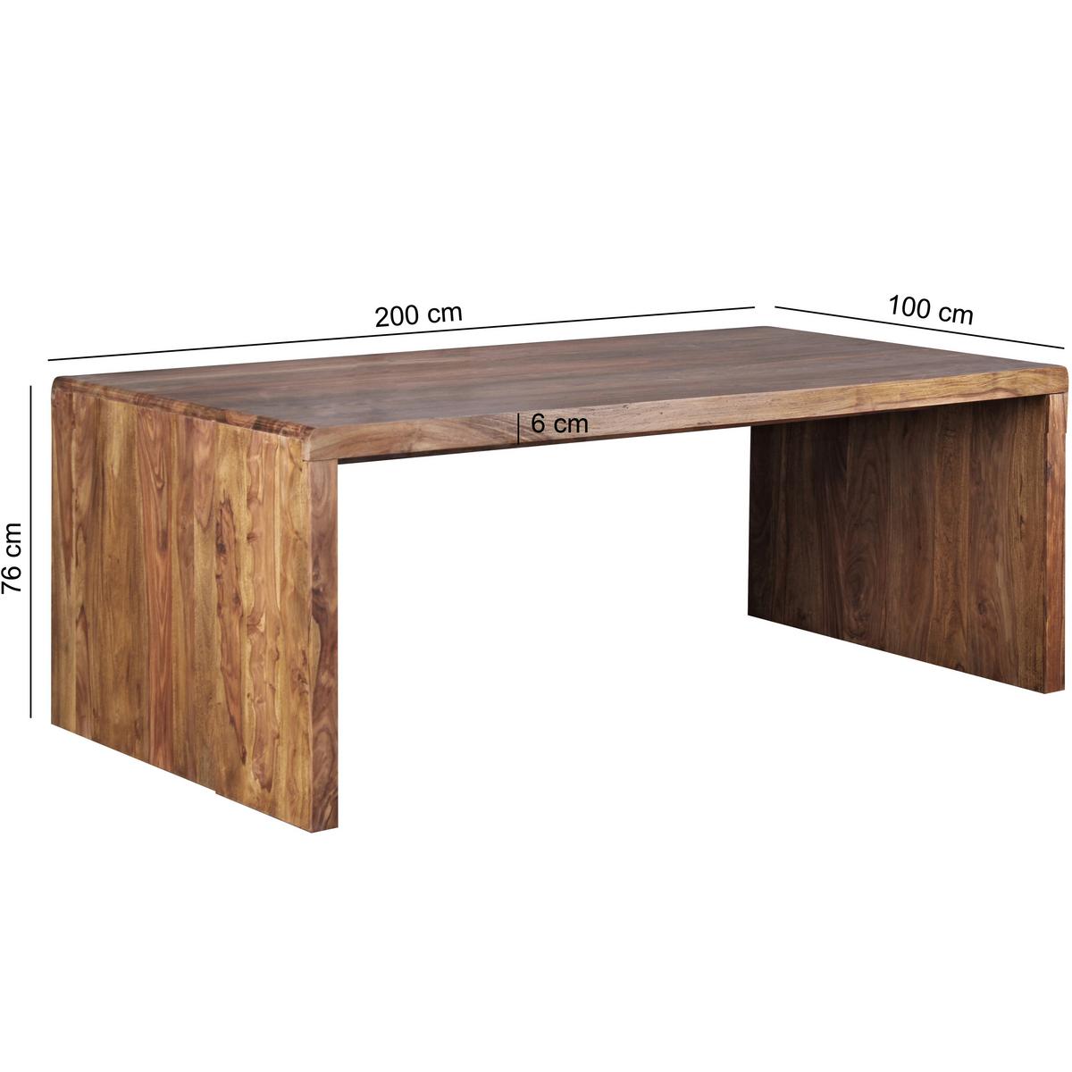 Schreibtisch Sheesham Sheeshamfarben B: 100 Cm - Sheeshamfarben, Design, Holz (200/100/76cm) - MID.YOU
