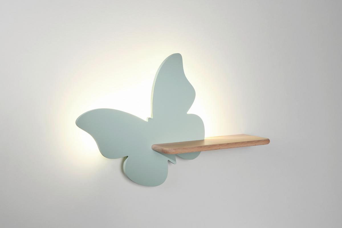 Kinderwandleuchte 21-84880 Butterfly - Mintgrün, Basics, Holz/Holzwerkstoff (40/12/29.5cm)