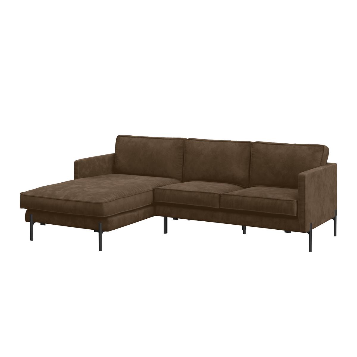 Ecksofa Yukon Braun S: 154x232 Cm - Schwarz/Braun, Trend, Textil (154/232cm) - Livetastic
