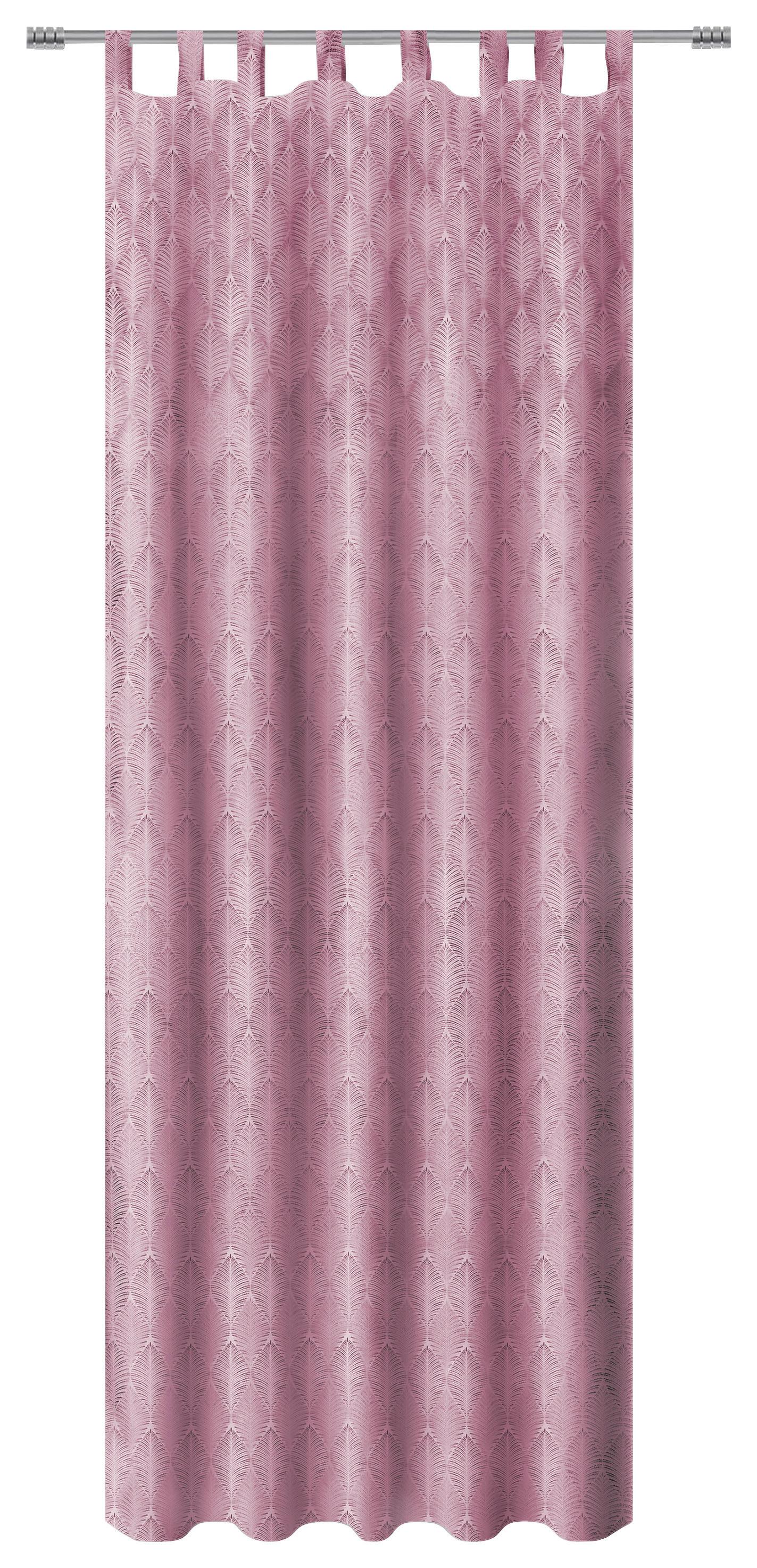 Vorhang Mit Schlaufen Und Band Naomi 140x255 Cm Rosa - Rosa, MODERN, Textil (140/255cm) - Luca Bessoni