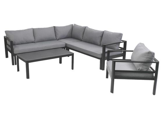 Loungegarnitur Levante 5-teilig inkl. Kissen - Anthrazit/Grau, MODERN, Metall (220/220cm) - Greemotion Loungegarnitur Levante 5-teilig inkl. Kissen - Anthrazit/Grau, MODERN, Metall (220/220cm) - Greemotion