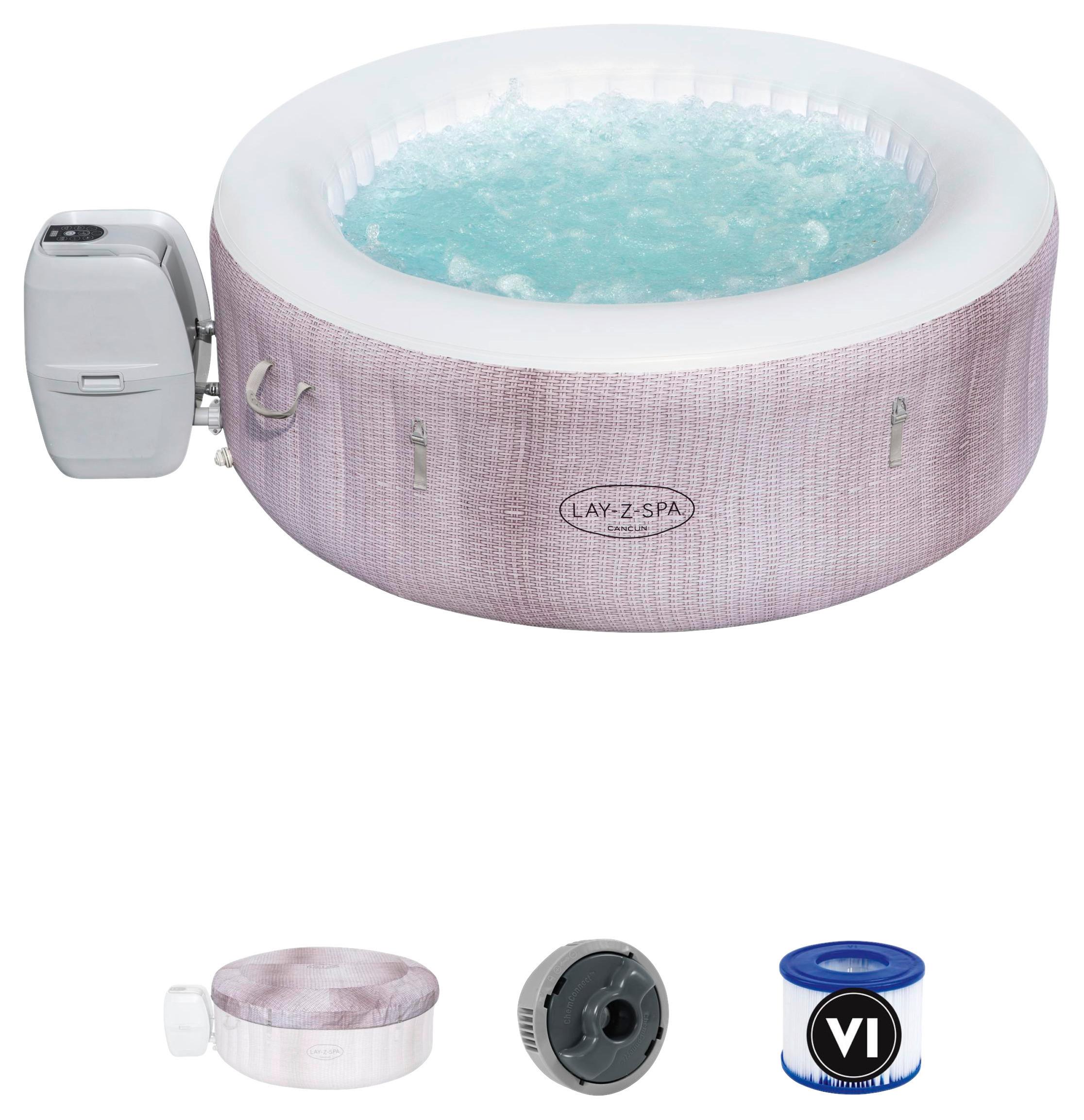 Whirlpool Aufblasbar Lay-Z-Spa Airjet Cancun Ø 180 X H 66 cm - Grau, MODERN, Kunststoff (180/66cm) - Bestway