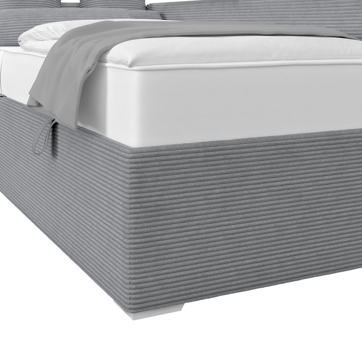 Kárpitozott Ágy Remi 90/200cm - ezüstszínű, Modern, textil/fa (90/200cm)