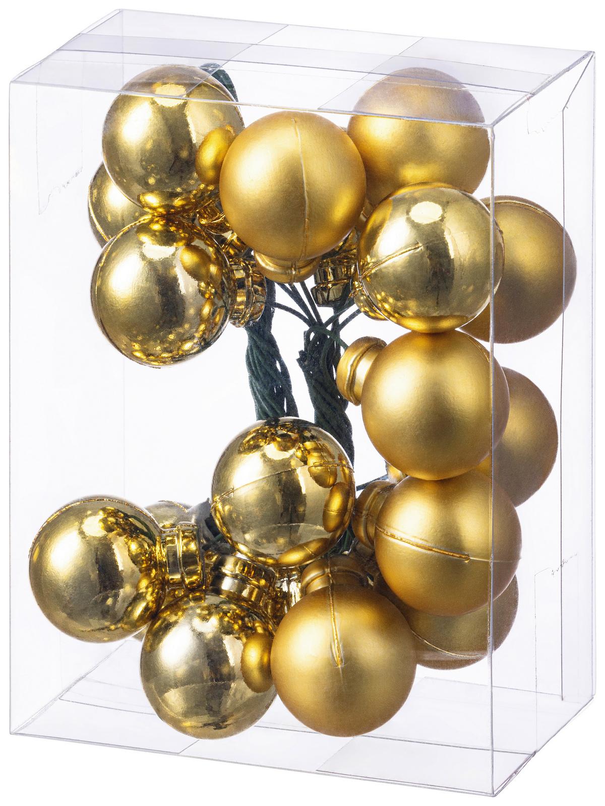 CHRISTBAUMKUGEL Neli, Rot/Goldfarben - Rot/Goldfarben, KONVENTIONELL, Kunststoff/Metall (2cm) - Luca Bessoni
