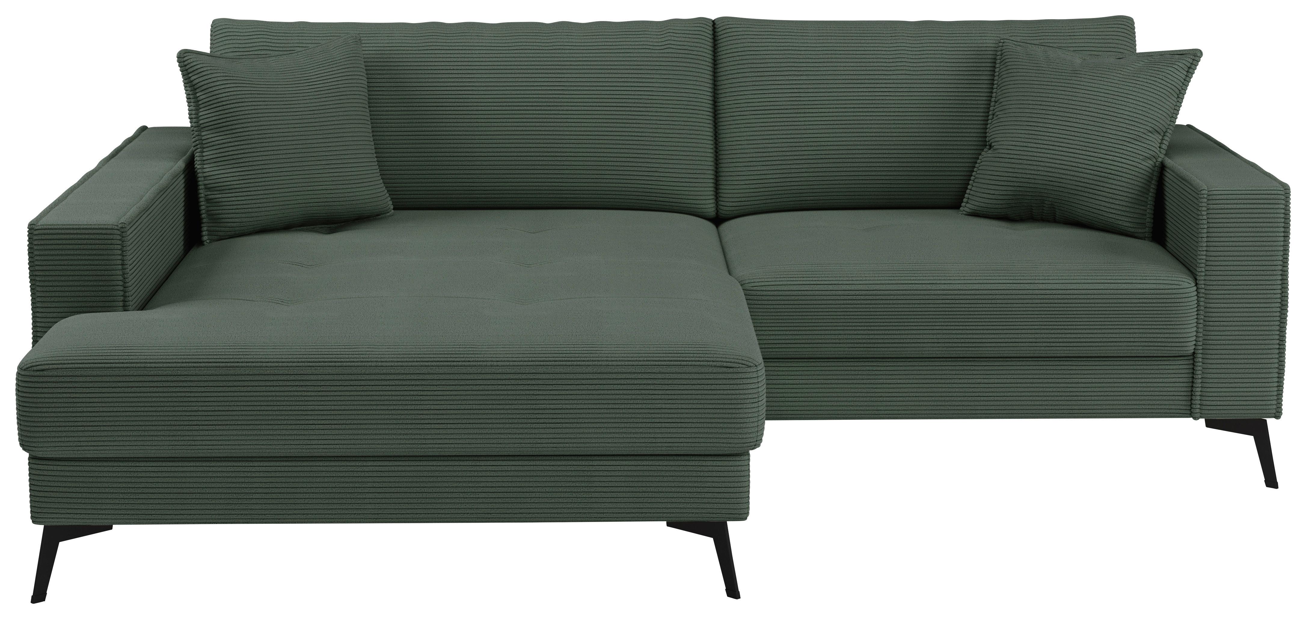 Ecksofa Ted Dunkelgrün S: 174x228 Cm - Dunkelgrün/Schwarz, Trend, Textil (174/228cm)