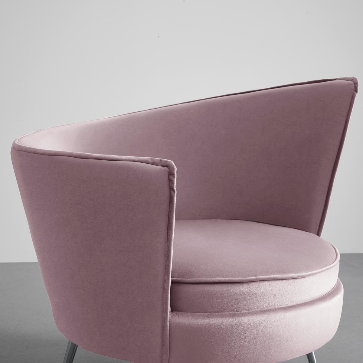 Křeslo Cherie růžová - růžová/barvy chromu, Moderní, kov/textil (87/84/85cm) - Bessagi Home