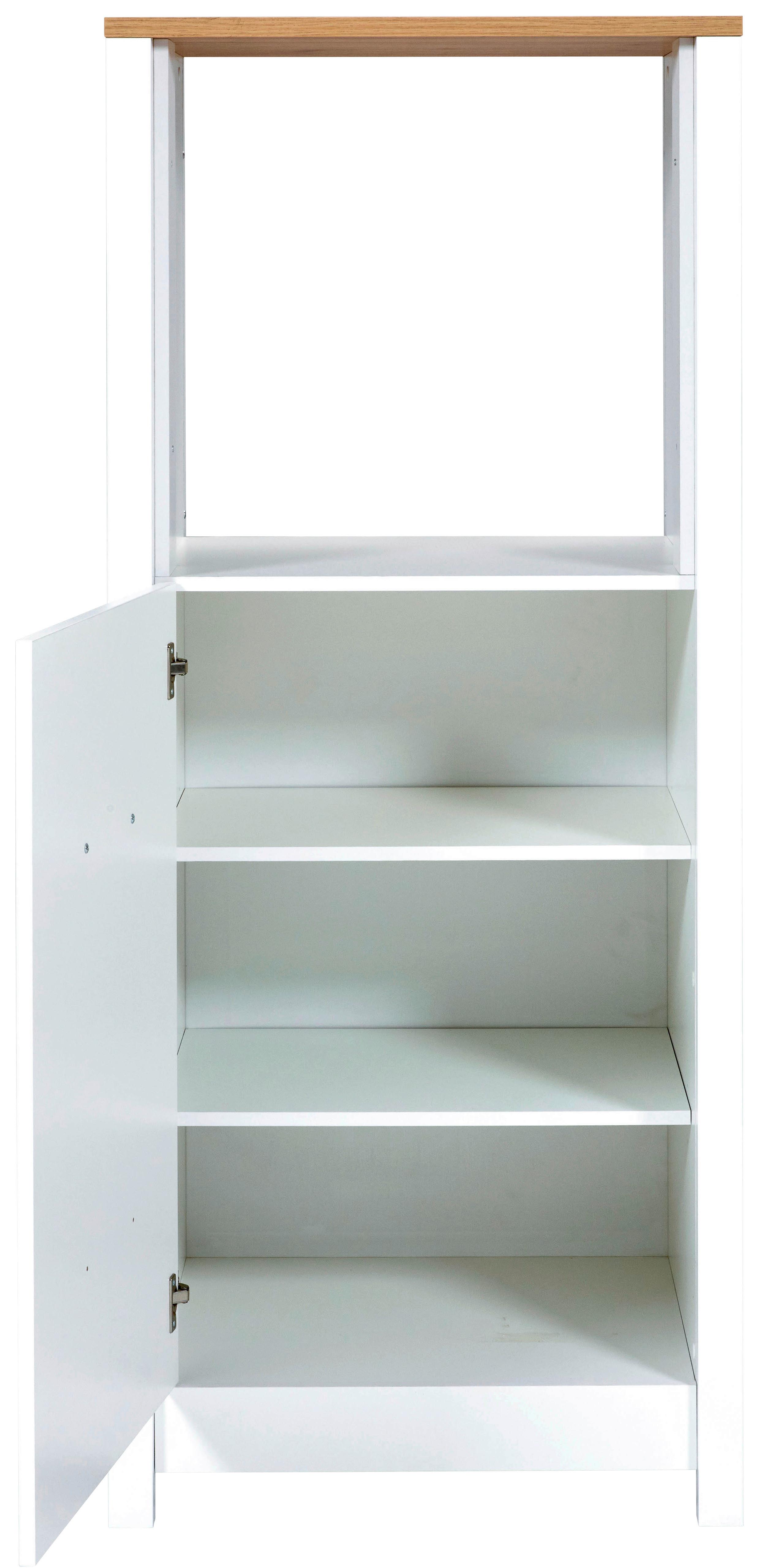 Skříňka na spotřebiče SAN - bílá/barvy stříbra, Moderní, kov/kompozitní dřevo (70/167/60cm) - Mömax