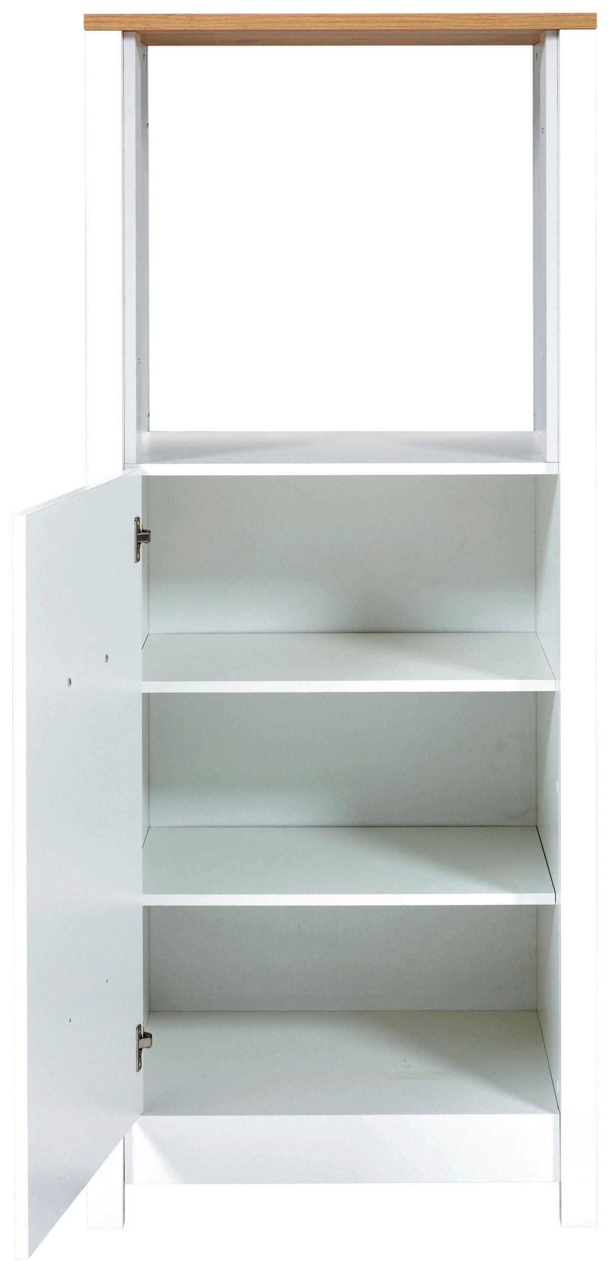 Skříňka na spotřebiče SAN - bílá/barvy stříbra, Moderní, kov/kompozitní dřevo (70/167/60cm) - Mömax