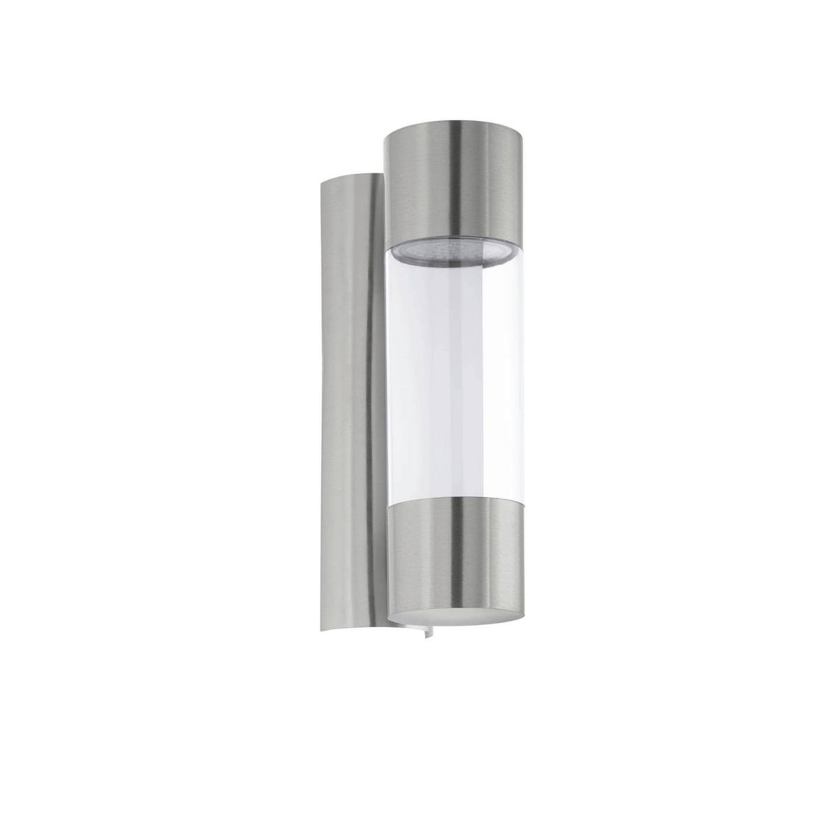Außenwandleuchte Robledo 3,7w Metall Kunststoff, Wandmontage - Edelstahlfarben/Transparent, KONVENTIONELL, Kunststoff/Metall (7,5/26/12cm) - Eglo