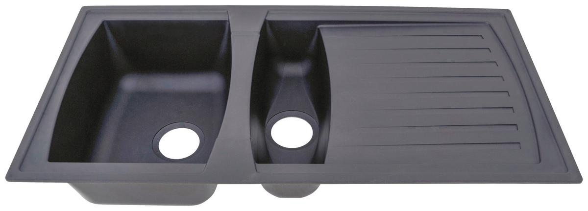 Spüle Respekta Boston Kunststein Bxt: 100x50 cm - Grau, Trend, Glas/Kunststoff (100/20/50cm) - Respekta