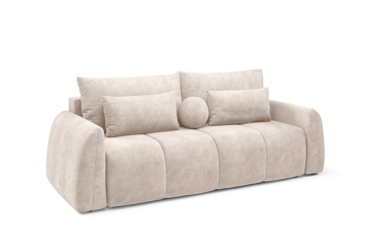 Schlafsofa Geronimo Beige B: 252cm - Beige/Schwarz, Design, Textil (252/93/167cm) - Livetastic
