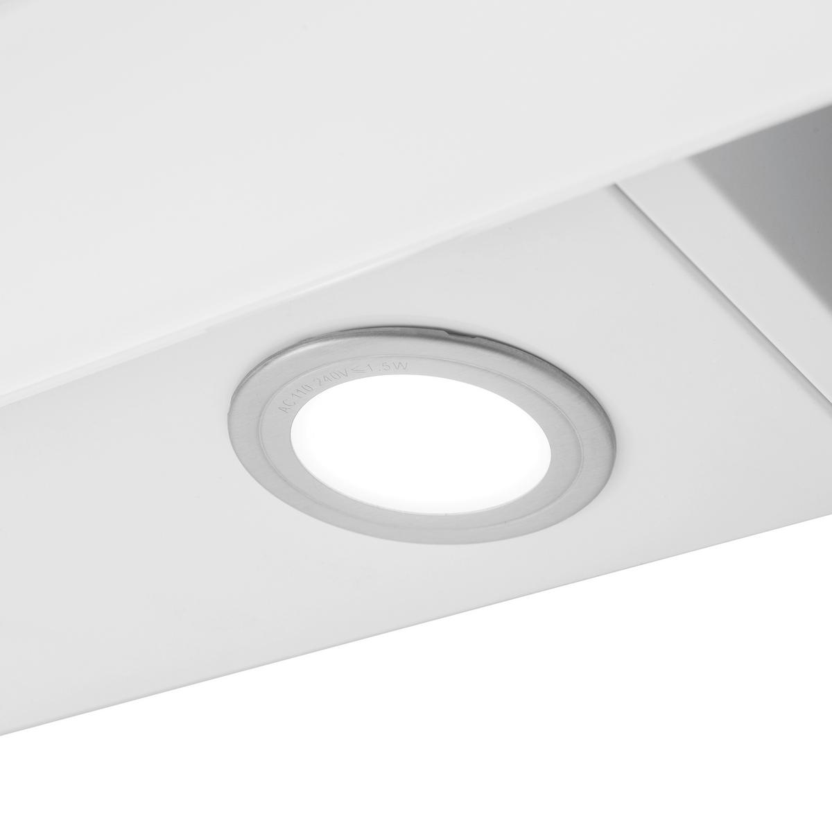 Dusntabzugshaube Leila Weiß B: 59,8 Cm, Led - Weiß, Trend, Glas/Metall (59,8/72,7-110,7/30,5cm) - Respekta