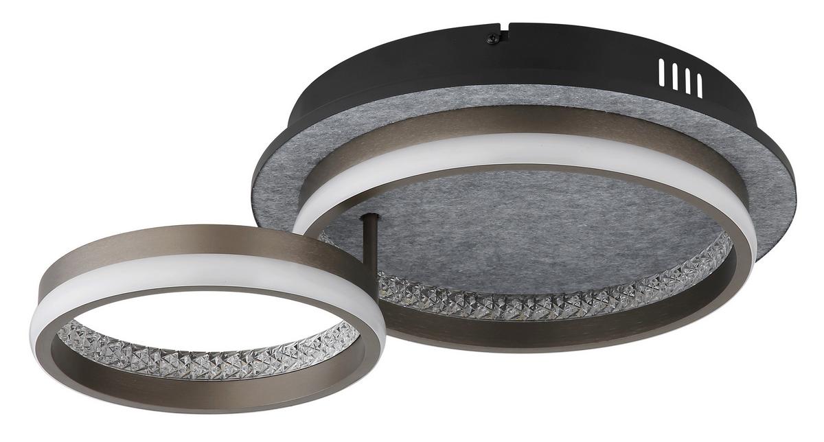 Led Mennyezeti Lámpa 67179d1 Della - fekete/fehér, Design, műanyag/fém (47,2cm) - Globo