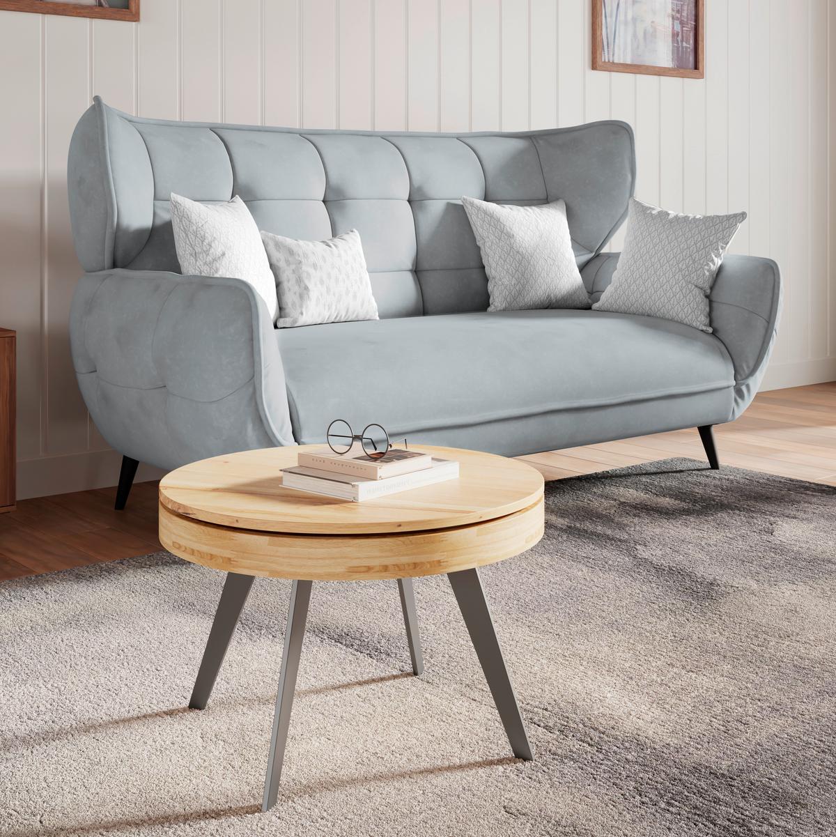 Dvojmiestna pohovka PESCARA, sivá - čierna/sivá, Modern, textil (191/105/98cm)