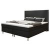 Boxspringbett Mit Topper 180x200 Cm King De Luxe-F - Silberfarben/Schwarz, KONVENTIONELL, Textil (180/115/210cm) - MID.YOU
