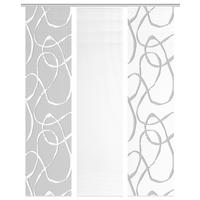 Flächenvorhang Ophelia 3er Set - Hellgrau/Weiß, KONVENTIONELL, Textil (60/260cm)