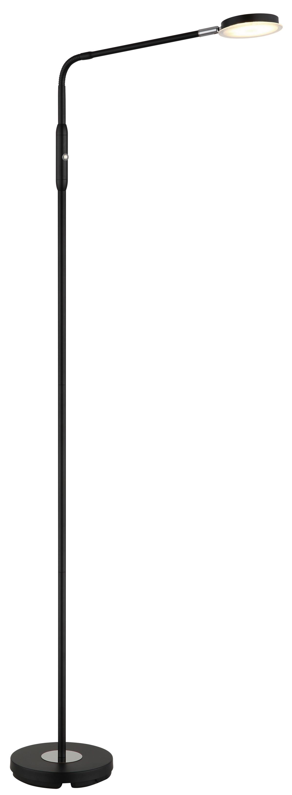 STOJACÍ LED LAMPA SILVIO - černá/čiré, Design, kov/plast (52/20/173cm)