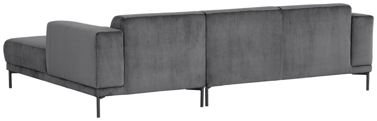 Ecksofa Erno Grau S: 262 Cm - Schwarz/Grau, Design, Textil (262/183cm) - MID.YOU