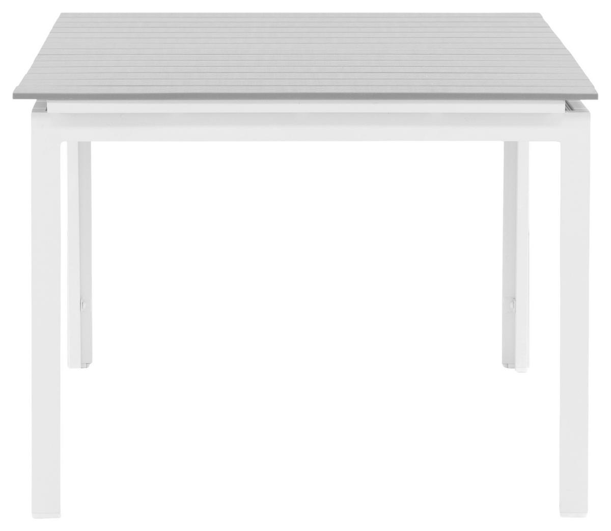 Gartentisch Levels - Weiß/Grau, KONVENTIONELL, Metall (160/100/75cm) - Gardenson