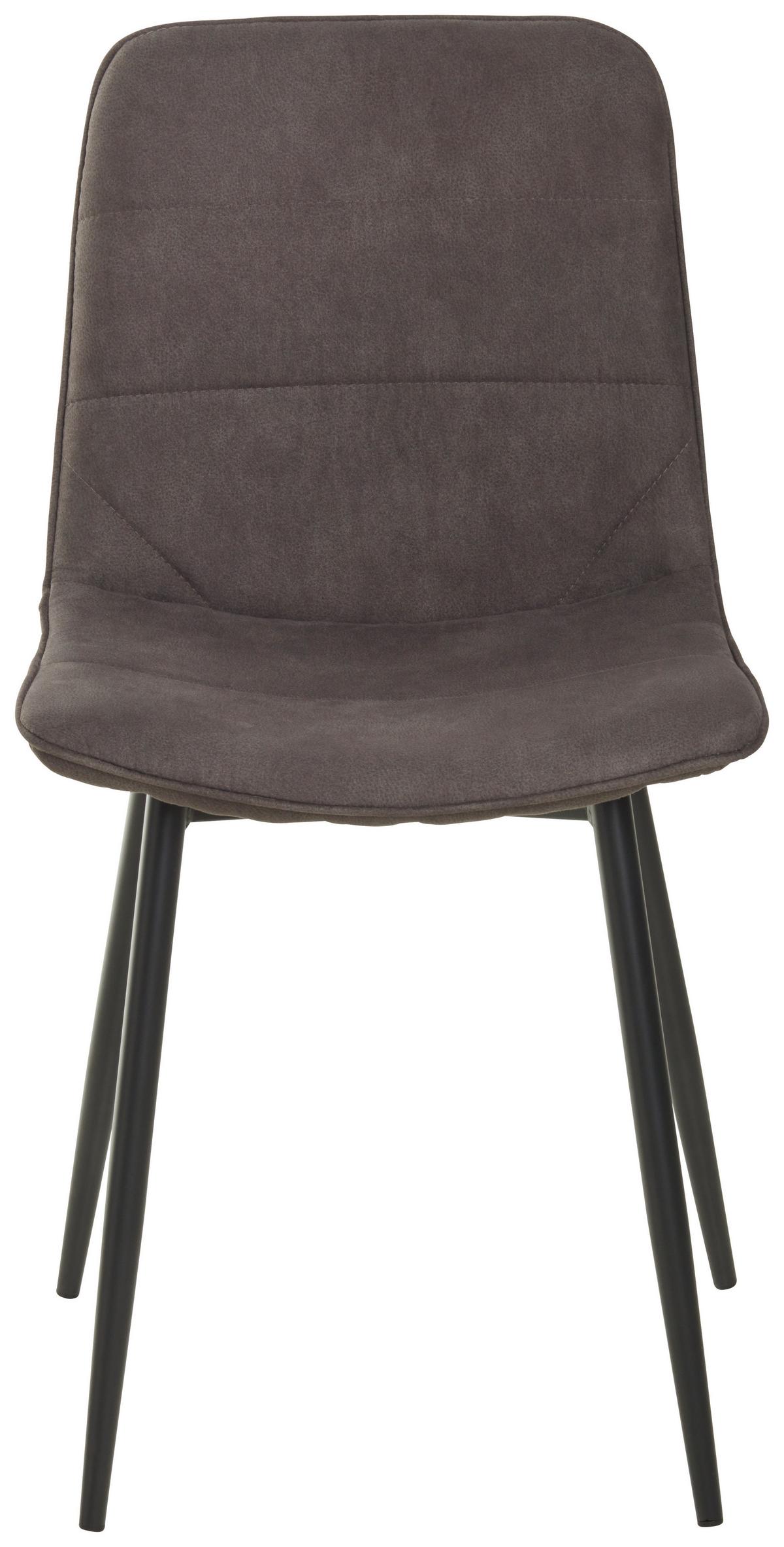 Stuhl Losanna - Dunkelgrau/Schwarz, MODERN, Textil/Metall (47/84/52cm) - Livetastic