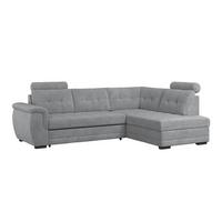Ecksofa mit Schlaffunktion Falco new Grau 251x183 cm - Schwarz/Grau, KONVENTIONELL, Textil (251/183cm) - Ondega