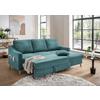 Ecksofa mit Schlaffunktion Valentina Petrol - Petrol/Naturfarben, Design, Textil (228/150cm) - P & B
