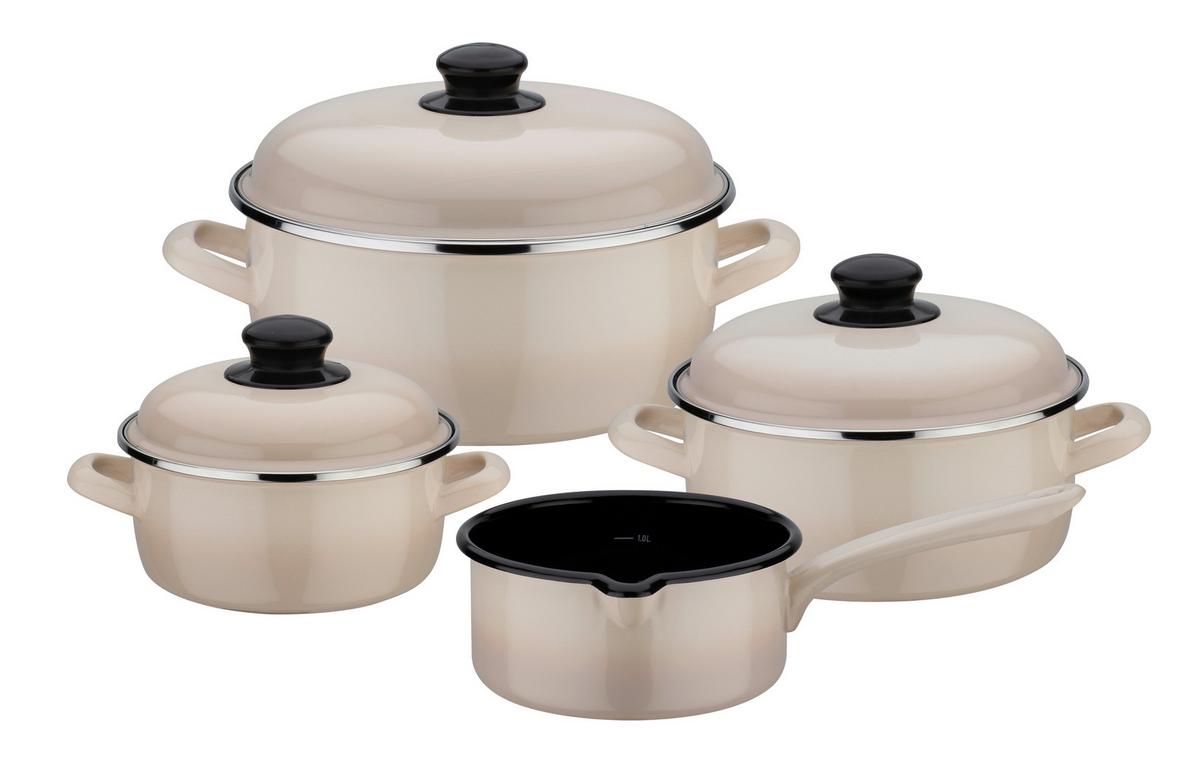 Gsw Kochtopfset Creme Shadow Creme, 4-Teilig - Creme, Basics, Metall - GSW