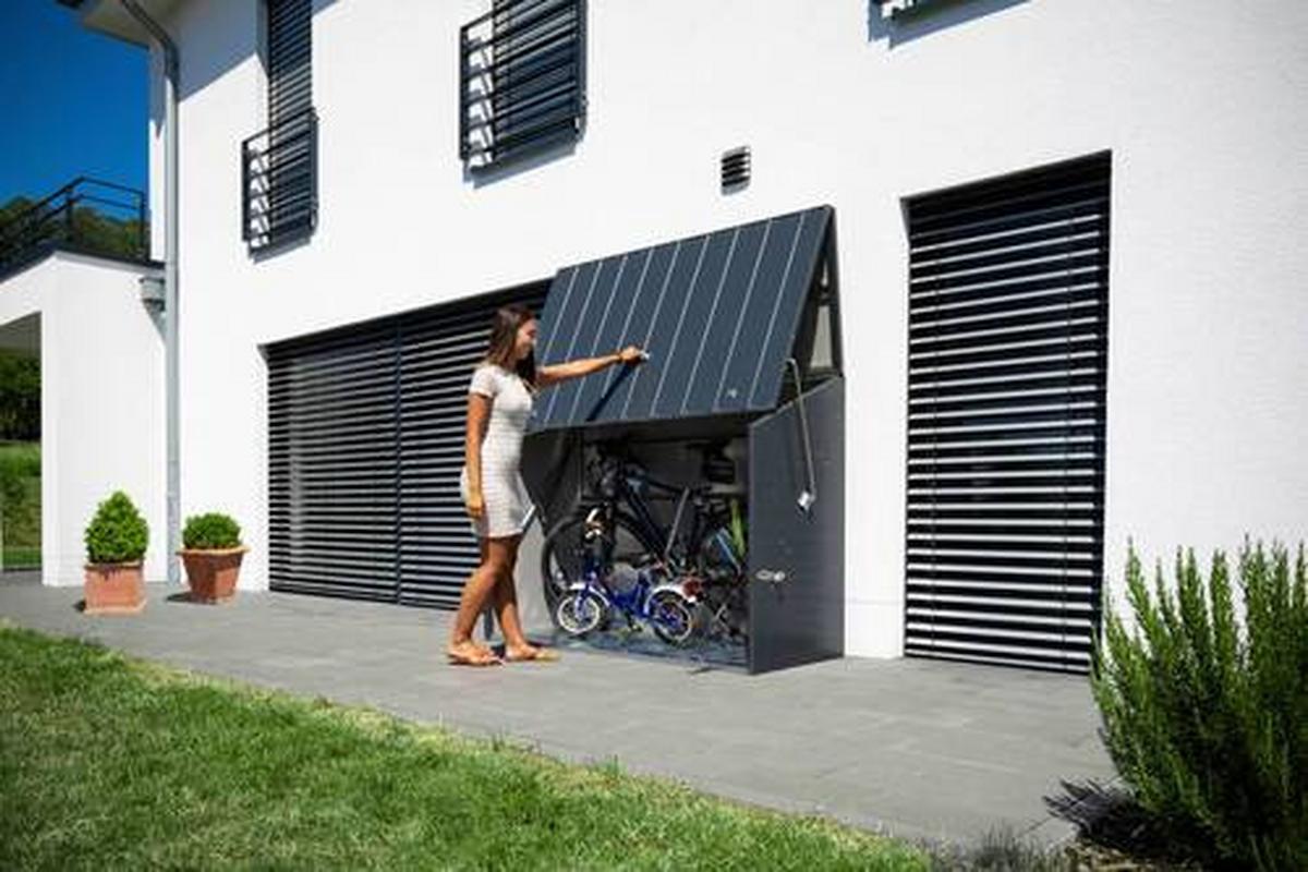 Geräteschrank Metall Sesame Anthrazit B/h: Ca. 76/139 Cm - Anthrazit, Basics, Metall (76/139/185cm)