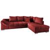Eckschlafsofa Alvito Rot S: 298/202 cm - Rot/Silberfarben, Design, Textil (298/202cm) - MID.YOU