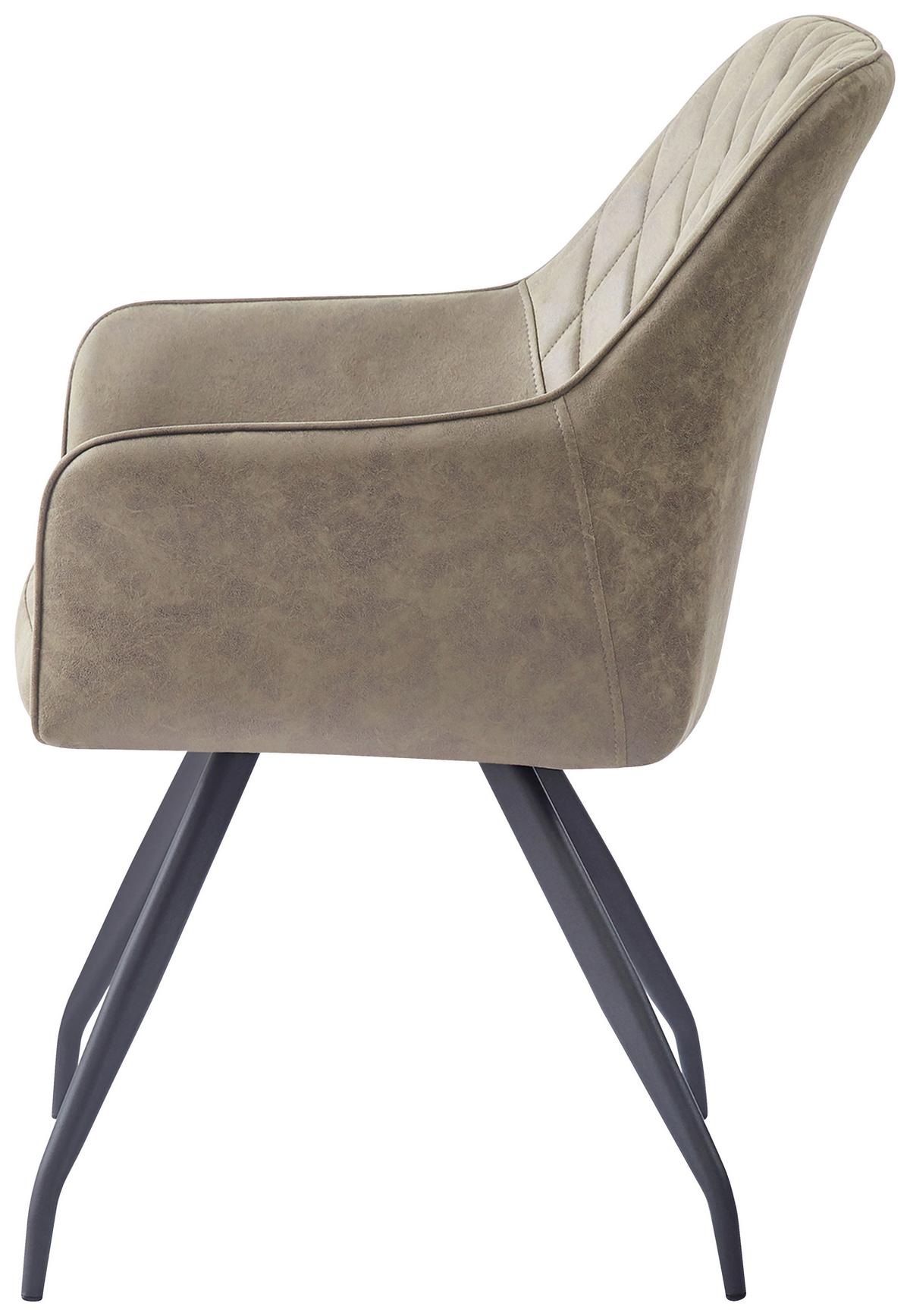 Židle s područkami zelená - šedá/zelená, Moderní, kov/textil (60/86,5/63,5cm) - MID.YOU