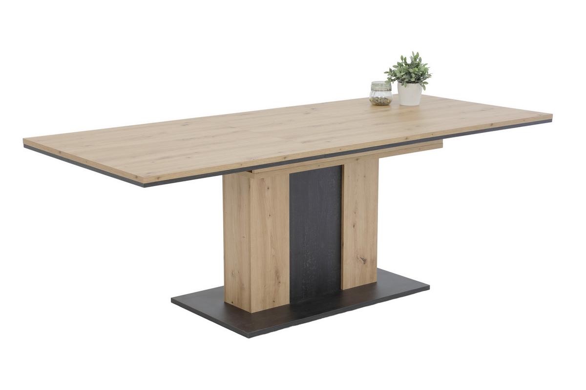 Tischgruppe Atlanta I G - Schlammfarben/Eiche Artisan, MODERN, Holzwerkstoff/Textil (160 - 210/75/90cm) - MID.YOU