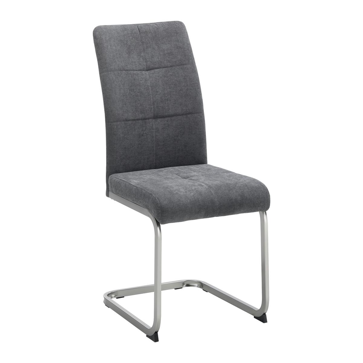 Židle Lucie - šedá/barvy chromu, Moderní, kov/dřevo (42,5/98/45cm) - Modern Living