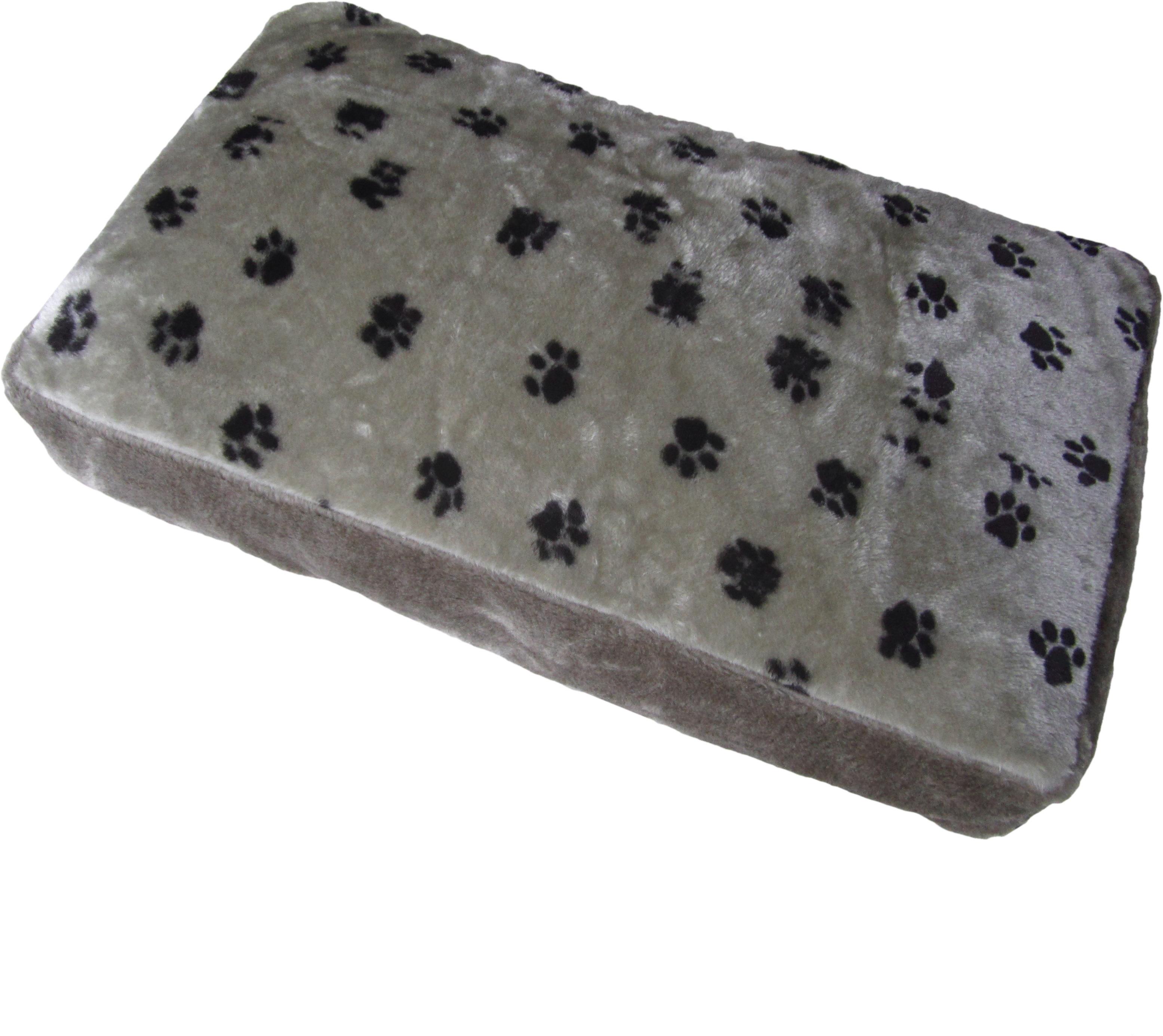 Hundekissen in Grau mit Pfotenaufdruck kaufen
