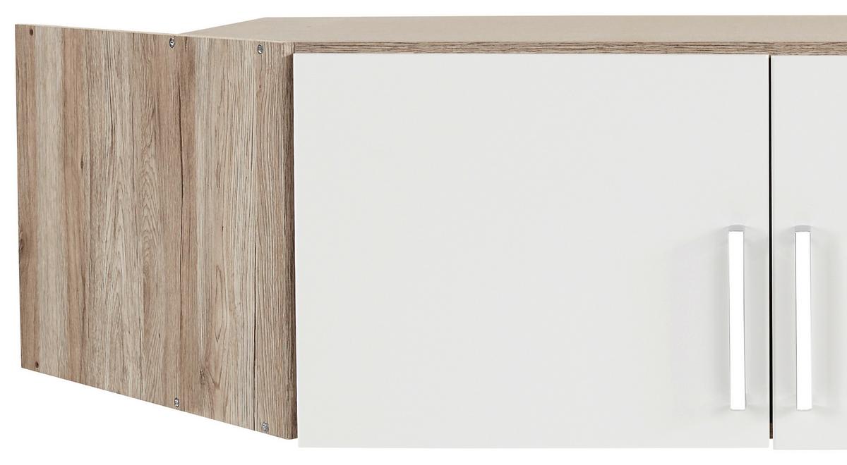 Nástavec na skříň Wien alpská bílá/ dub San Remo - bílá/barvy dubu, Konvenční, kompozitní dřevo/plast (120/39/54cm)