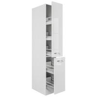 Apothekerschrank Alba B: 30 Cm Weiß 2 Auszüge 5 Ablagen - Weiß Hochglanz/Weiß, MODERN, Holzwerkstoff (30/200/57cm)