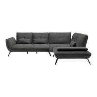 Rohová sedačka TRENDY, pravá, antracitová - černá/antracitová, Moderní, kov/kompozitní dřevo (310/93/250cm) - Premium Living