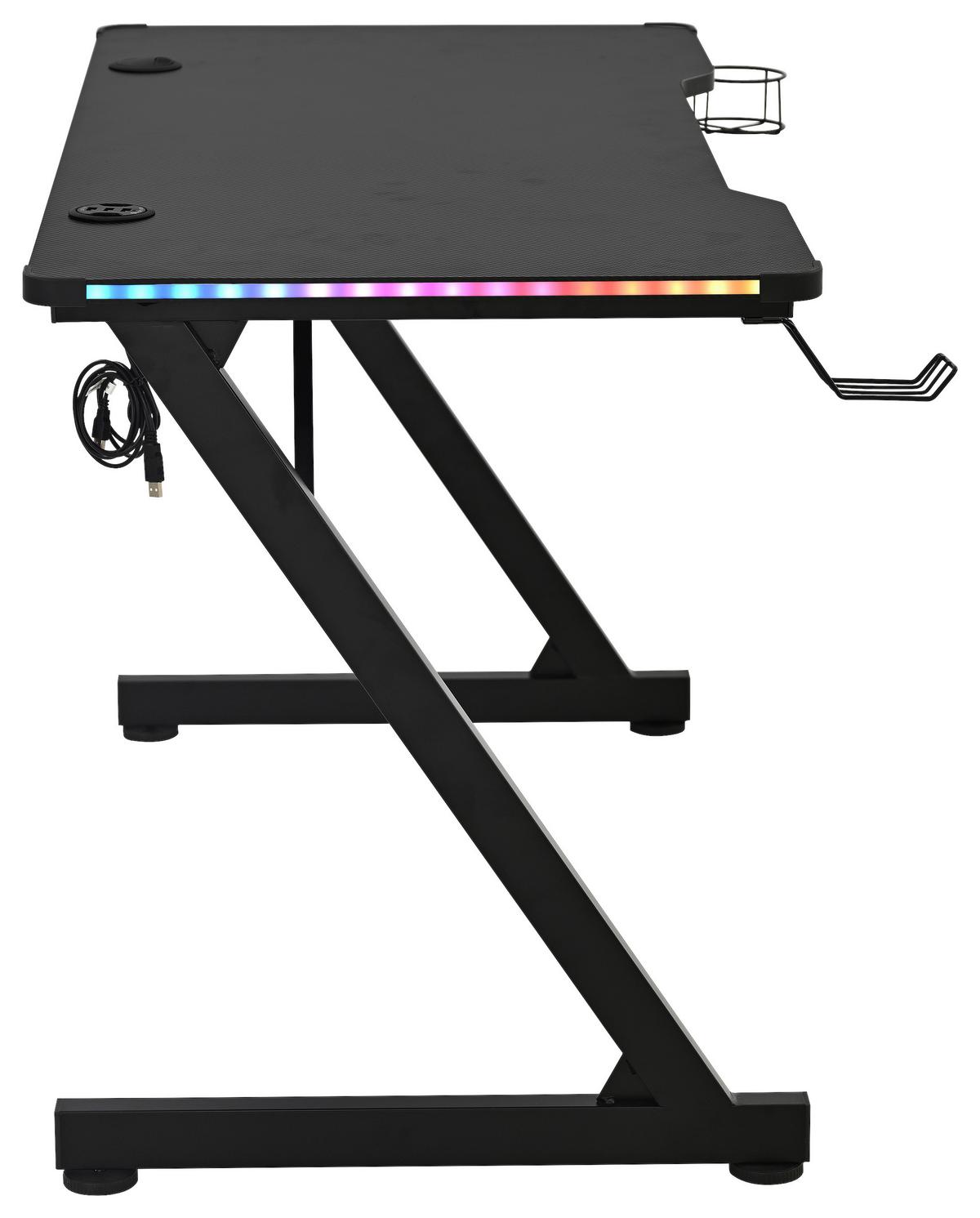 Gamingtisch Gerald Schwarz B: 120 cm - Schwarz, Trend, Holzwerkstoff/Metall (120/75/60cm)