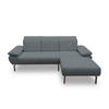 Ecksofa Grau S: 242x170 cm - Wildeiche/Schwarz, Design, Holz/Textil (242/170cm) - MID.YOU