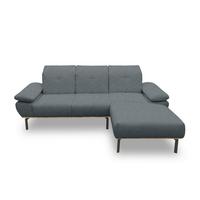 Ecksofa Grau S: 242x170 cm - Wildeiche/Schwarz, Design, Holz/Textil (242/170cm) - MID.YOU