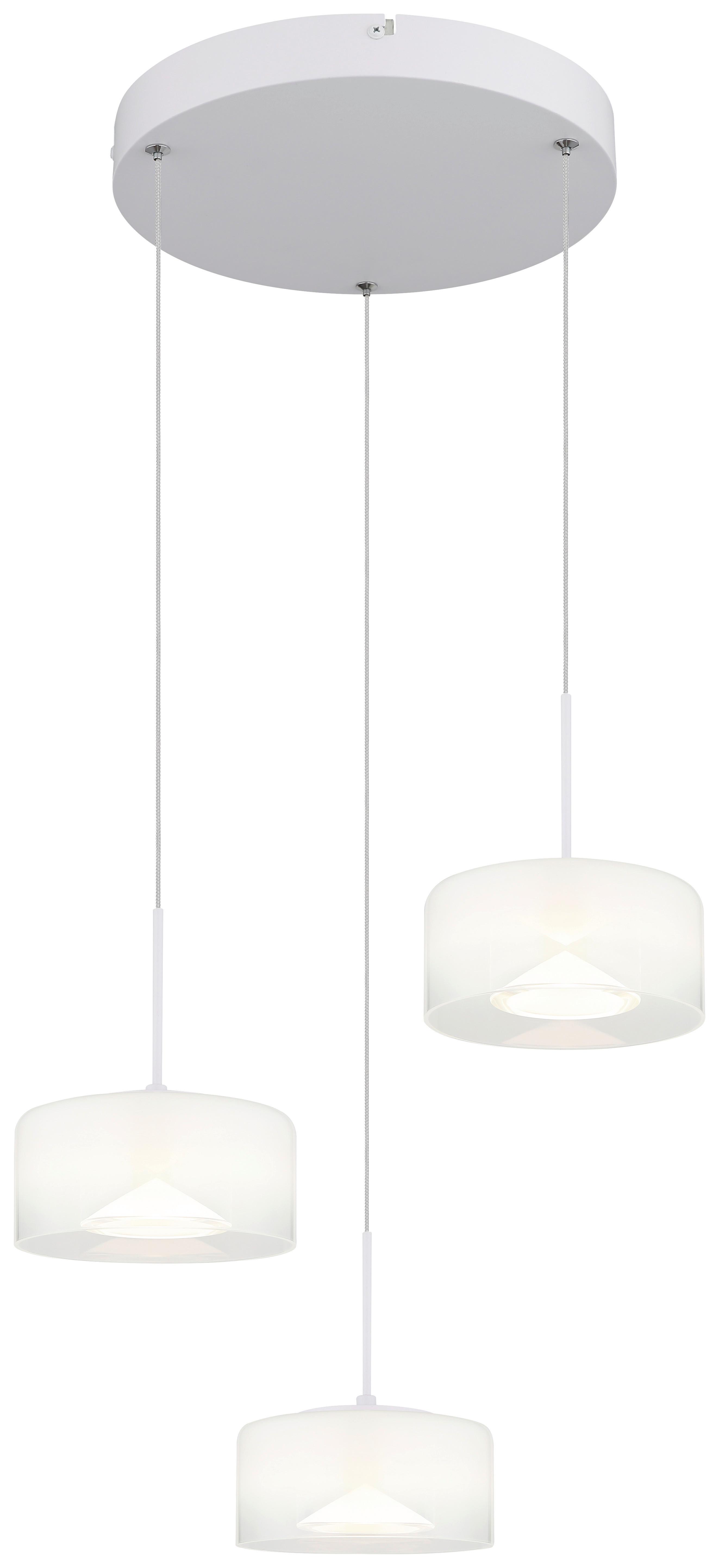 Hängeleuchte, 4000K LUNOUIA - Weiß, Basics, Glas/Kunststoff (40/150cm)
