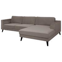 Ecksofa Lumber Jack Taupe Samt - Taupe/Wengefarben, MODERN, Textil (277/167cm) - Trendmanufaktur
