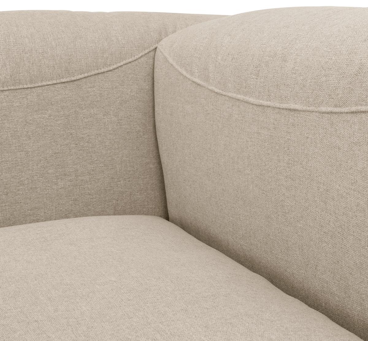 Wohnlandschaft Lena Creme Flachgewebe - Creme, Design, Textil (250/350/235cm) - Max Winzer
