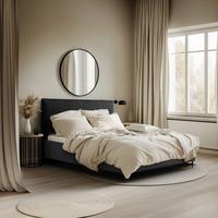 Polsterbett Astrid Anthrazit 160x200 cm - Anthrazit/Schwarz, MODERN, Holz/Holzwerkstoff (160/200cm) - MID.YOU