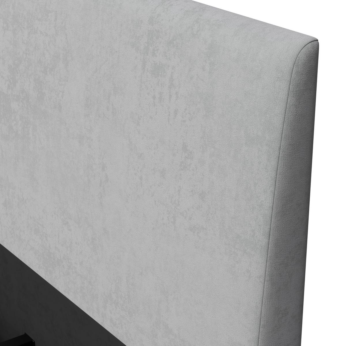 Čalouněná postel JOSEF 160x200 cm, šedá - šedá/černá, Moderní, kov/dřevo (160/200cm) - Bessagi Home