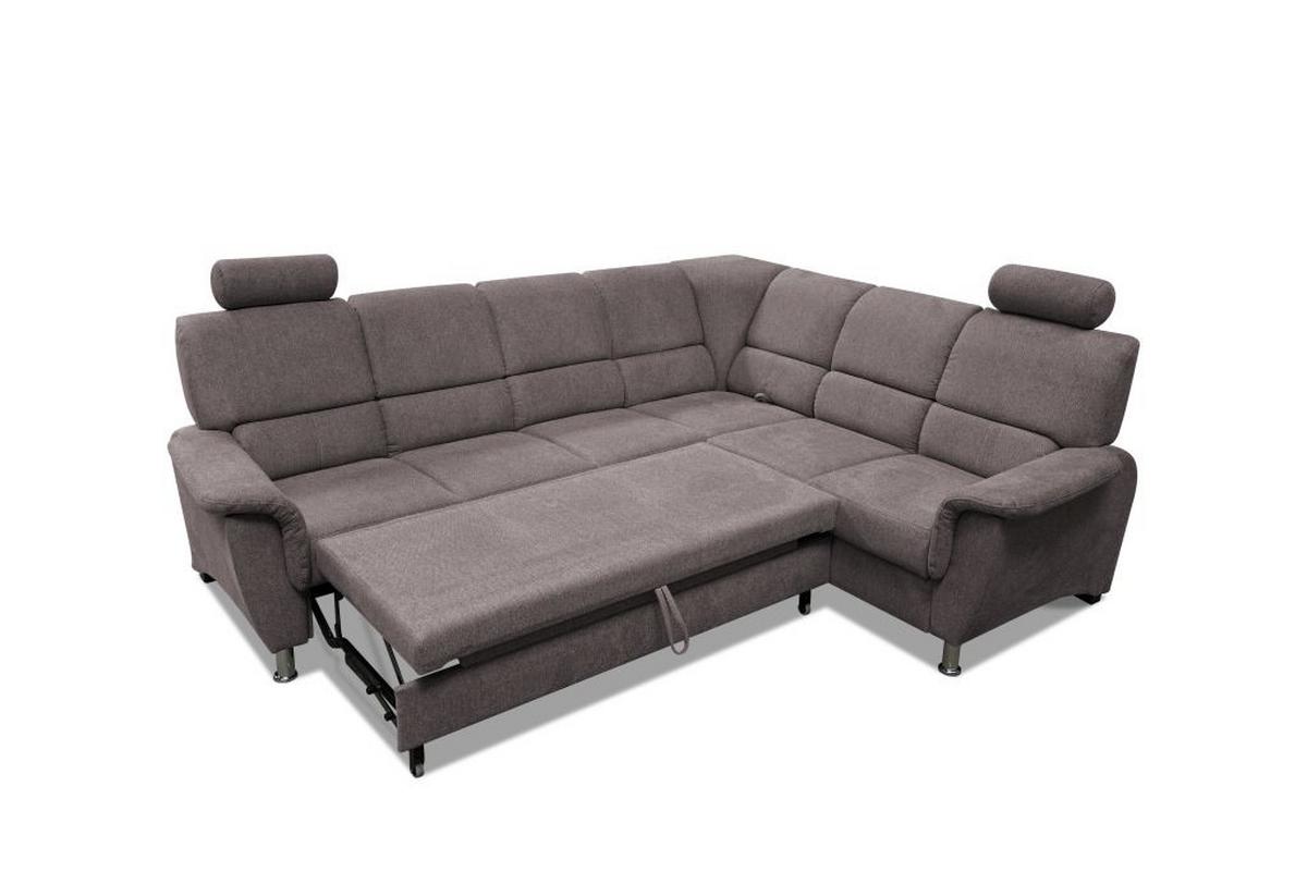 Sedačka MARSYLIA, pravá, šedohnědý velur, s relax.rohem - černá/barvy stříbra, Design, kov/dřevo (270/216cm) - MID.YOU